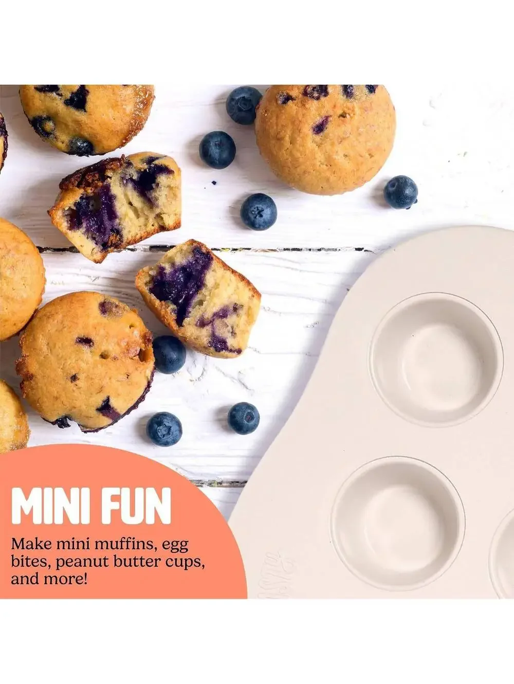 Ceramic 24-Cup Mini Muffin Pan, Aluminized Steel, Aqua